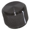 TE Connectivity Black Aluminium Grub Screw Potentiometer Knob 19 mm Diameter 16 mm Height for 6.35 mm Circular KD700B1/4