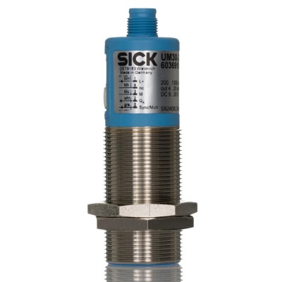 SICK Threaded Barrel Ultrasonic Proximity Sensor M30 x 1.5, 2000 mm Detection Range, 3V-30V DC, 200mA 4 to 20 mA UM30-213113