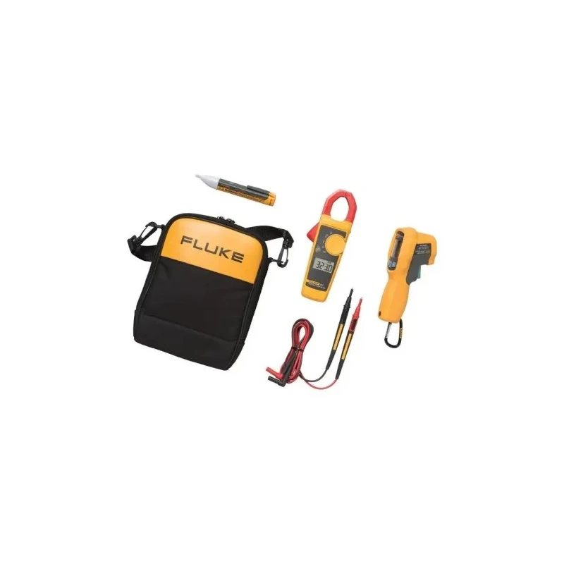 Fluke Thermometer Kit with IR Thermometer, Clamp Meter & Voltage Detector 650°C Max, -30°C Min, ±1°C FL62MAX+/323/1AC