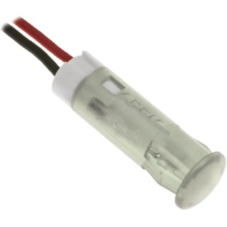 APEM White Panel Mount Indicator LED, 24V dc, 20mA, Lead Wire Termination QS63XXW24