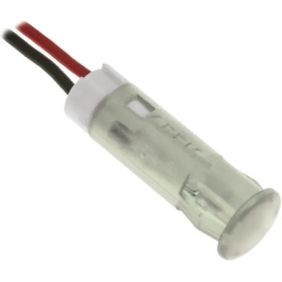 APEM White Panel Mount Indicator LED, 24V dc, 20mA, Lead Wire Termination QS63XXW24