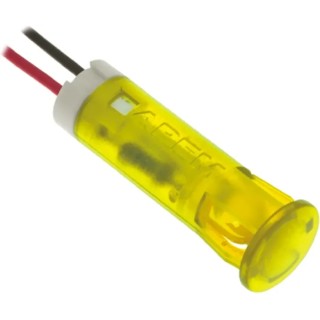 APEM Yellow 24V DC Panel Mount Indicator with Lead Wire Termination QS63XXY24