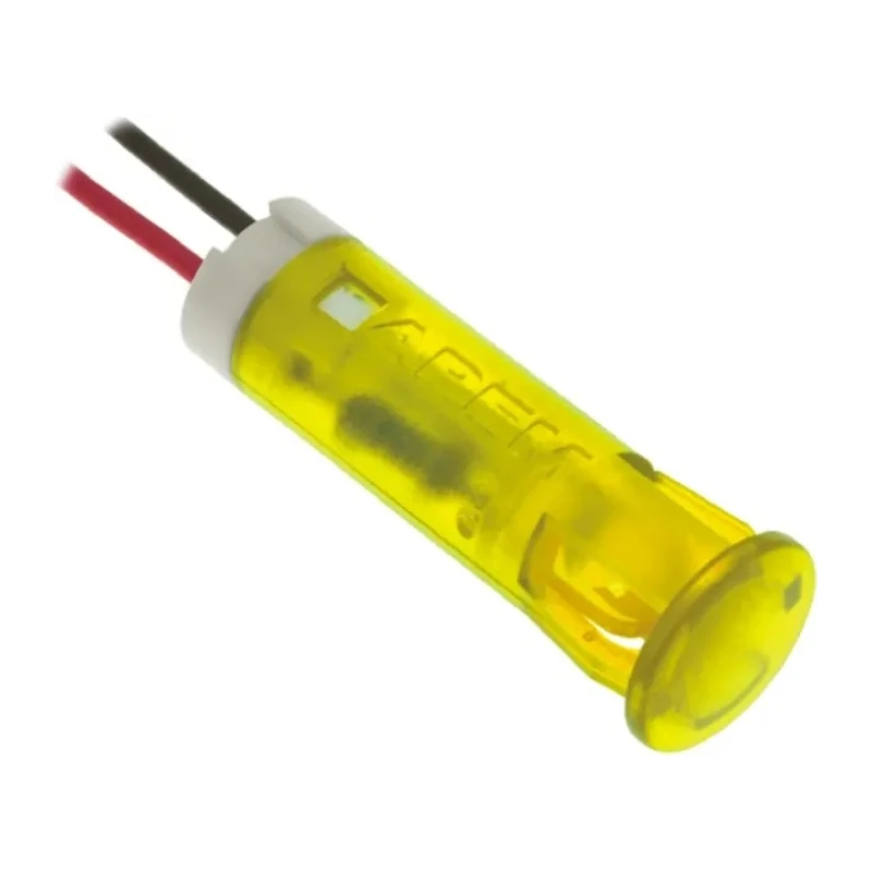 APEM Yellow 24V DC Panel Mount Indicator with Lead Wire Termination QS63XXY24