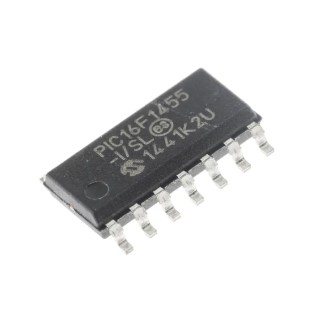 Microchip 8-bit PIC Microcontroller 14kB FLASH, 48 MHz, 14-Pin SOIC PIC16F1455
