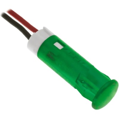 APEM Green Panel Mount Indicator 12V DC 20mA Lead Wire Termination QS103XXG12