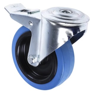 Tente Swivel Castor, 150 kg Load Capacity, 125 mm Wheel Diameter, Elastic Tyre, Pressed Steel Frame, Bright 3477UFR125P30