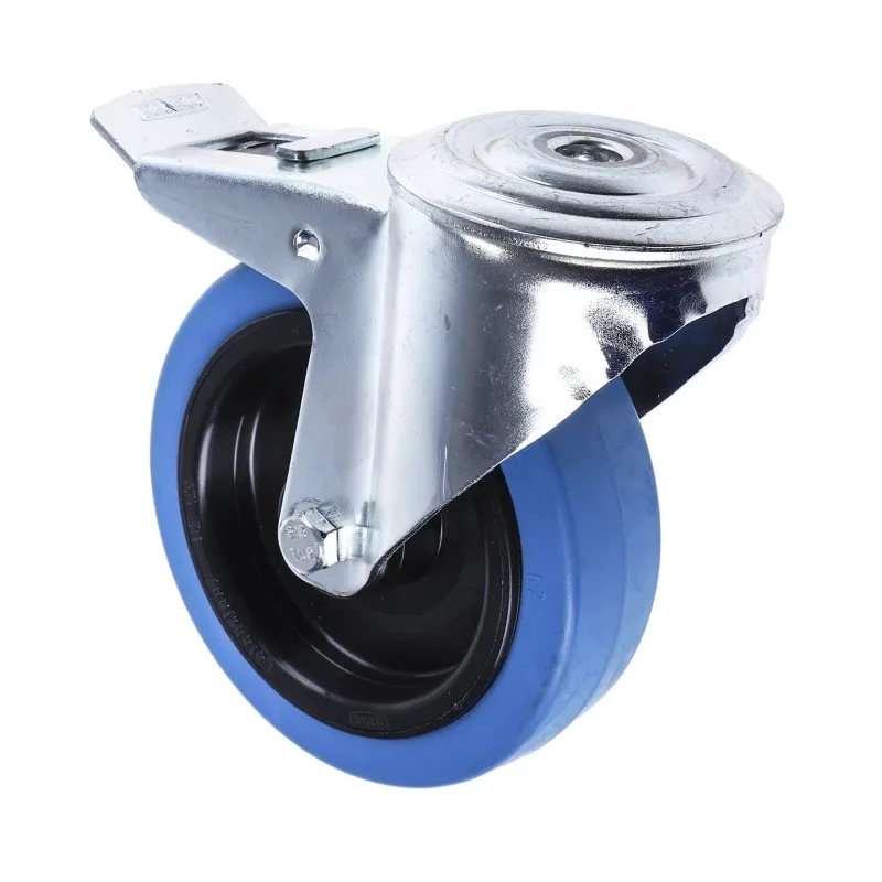 Tente Swivel Castor, 150 kg Load Capacity, 125 mm Wheel Diameter, Elastic Tyre, Pressed Steel Frame, Bright 3477UFR125P30