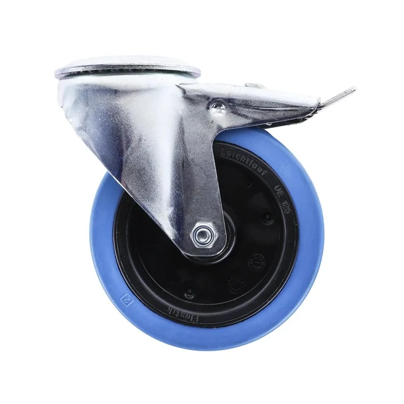 Tente Swivel Castor, 150 kg Load Capacity, 125 mm Wheel Diameter, Elastic Tyre, Pressed Steel Frame, Bright 3477UFR125P30