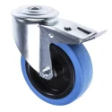Tente Swivel Castor, 150 kg Load Capacity, 125 mm Wheel Diameter, Elastic Tyre, Pressed Steel Frame, Bright 3477UFR125P30