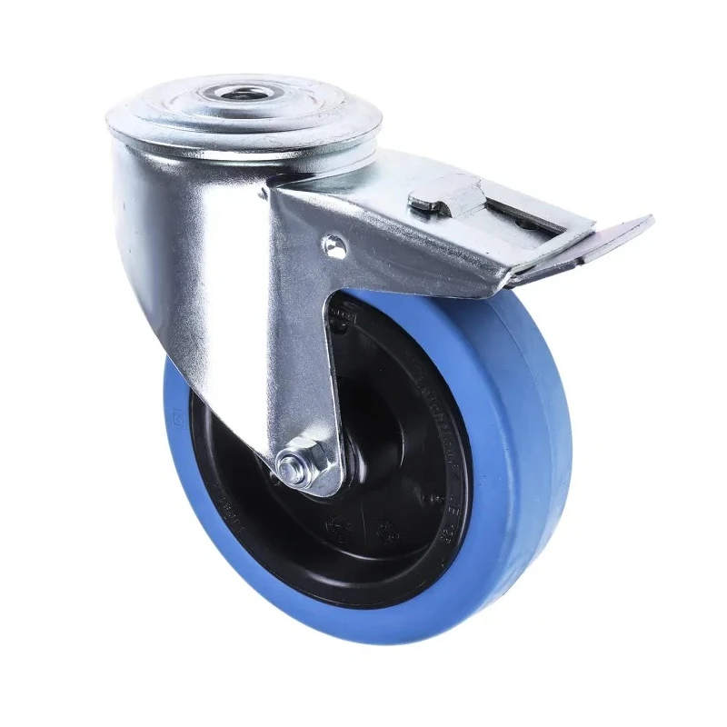 Tente Swivel Castor, 150 kg Load Capacity, 125 mm Wheel Diameter, Elastic Tyre, Pressed Steel Frame, Bright 3477UFR125P30