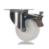 Tente Braked Swivel Castor, 200 kg Load Capacity, 100 mm Polyamide Wheel, Stainless Steel Frame 8477UOO100P62