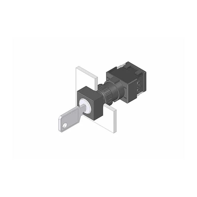 EAO IP65 Key Switch 3-Way Maintain(a)-Momentary Aluminium Bezel 240V AC 90° 