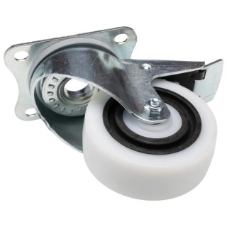 Tente Heavy Duty Pressed Steel Swivel Castor 160 kg Load Capacity 100 mm Wheel Diameter 3477HUR100P62 White