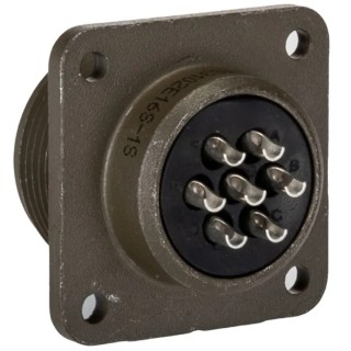 Amphenol Industrial MIL Spec Circular Connector MS3102E16S-1S Copper Alloy Straight 7 Way Box Mount, 13A, 700V MS3102E16S-1S