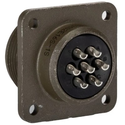 Amphenol Industrial MIL Spec Circular Connector MS3102E16S-1S Copper Alloy Straight 7 Way Box Mount, 13A, 700V MS3102E16S-1S