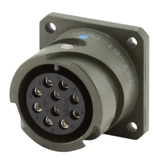 Amphenol Industrial MIL Spec Circular Connector MS3102E14S-2S Copper Alloy Straight 4 Way Box Mount 250V 13A MS-E