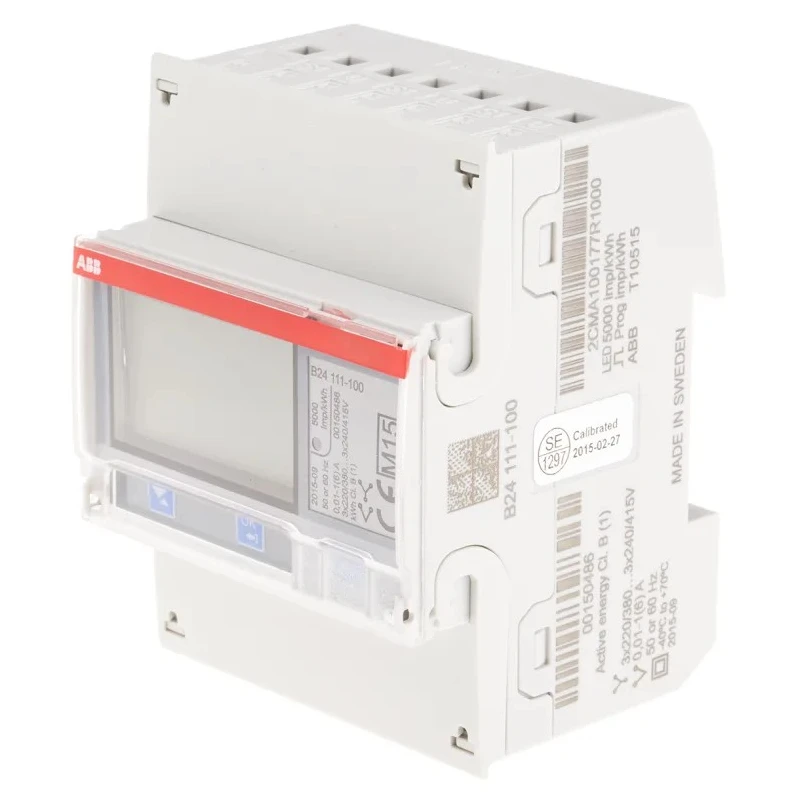 ABB 3 Phase Transformer Connected LCD Energy Meter B24 Series, 1A Current Rating, 7 Digit 2CMA100177R1000 B24 111-100