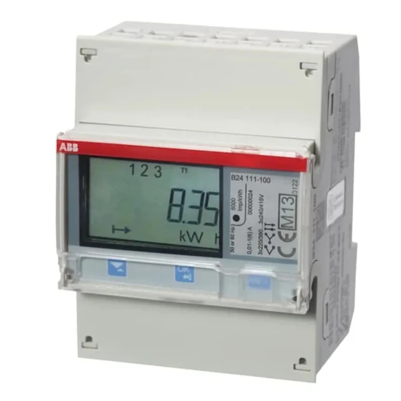 ABB 3 Phase Transformer Connected LCD Energy Meter B24 Series, 1A Current Rating, 7 Digit 2CMA100177R1000 B24 111-100