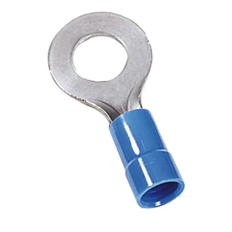 MECATRACTION N Insulated Ring Terminal M6 Stud Size Blue 18 AWG 14 AWG Wire Size C100NB2-6
