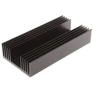 RS PRO Aluminium Heatsink Universal Rectangular Alu 0.5°C/W Thermal Resistance 50 mm x 250 mm x 125 mm 789-8570