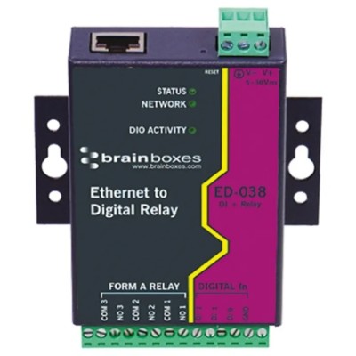 Brainboxes Ethernet Media Converter 100 BaseTX, 10 Baset Ethernet, 100Mbps ED-038
