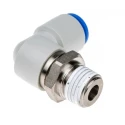 SMC KS Series Polybutylene Terephthalate Pneumatic Rotary Elbow Fitting Male R 1/4 in Thread 8mm Tube Connection KSL08-02S