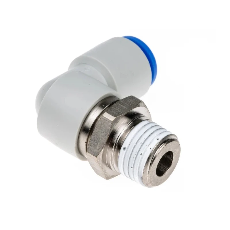 SMC KS Series Polybutylene Terephthalate Pneumatic Rotary Elbow Fitting Male R 1/4 in Thread 8mm Tube Connection KSL08-02S