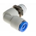 SMC KS Series Polybutylene Terephthalate Pneumatic Rotary Elbow Fitting Male R 1/4 in Thread 8mm Tube Connection KSL08-02S