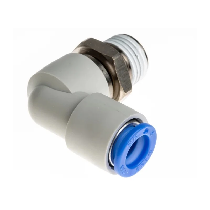 SMC KS Series Polybutylene Terephthalate Pneumatic Rotary Elbow Fitting Male R 1/4 in Thread 8mm Tube Connection KSL08-02S