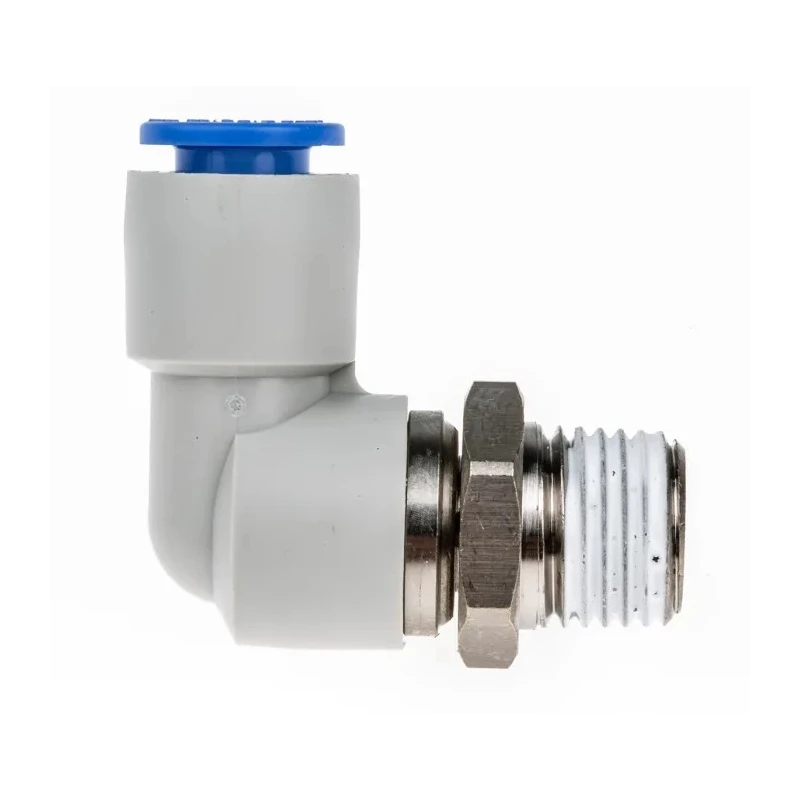 SMC KS Series Polybutylene Terephthalate Pneumatic Rotary Elbow Fitting Male R 1/4 in Thread 8mm Tube Connection KSL08-02S