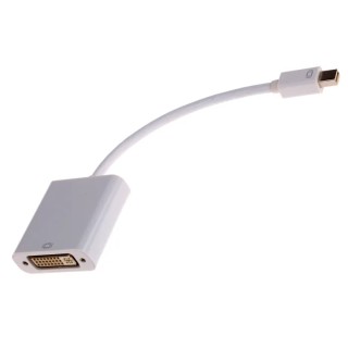 Roline Male Mini DisplayPort to Female DVI Nylon Jacket White DisplayPort Cable 100 mm 790-3934