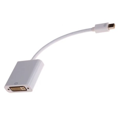 Roline Male Mini DisplayPort to Female DVI Nylon Jacket White DisplayPort Cable 100 mm 790-3934