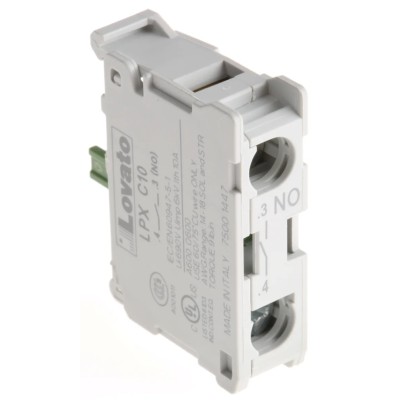Lovato Push Button Switching Element for Platinum 22 mm Series, 1NO Contact, Screw Terminal, 690V Rated LPXC10