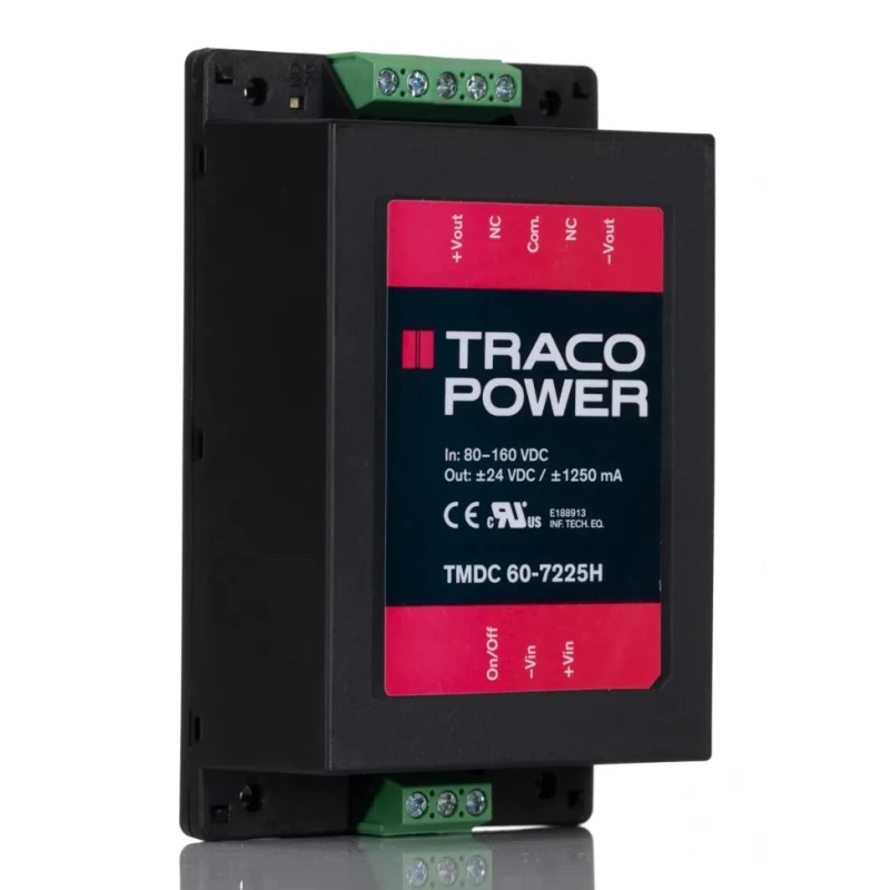 TRACOPOWER DC/DC Converter , 24V DC Output, 160V DC Max Input, 60W Power, Chassis Mount, Efficiency 88% TMDC 60-7225H