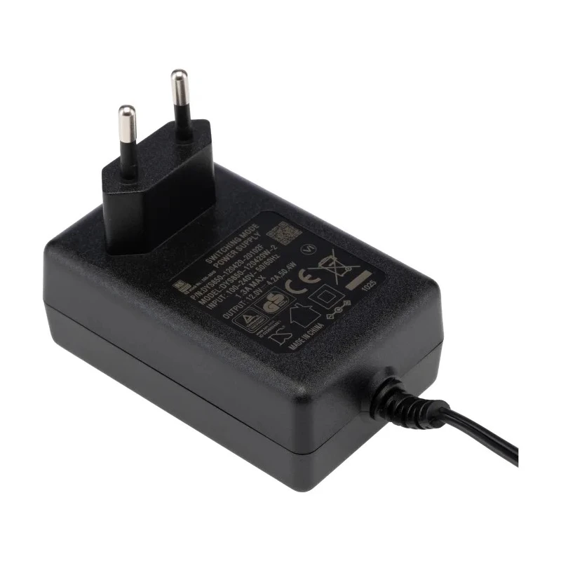 RS PRO 2.1 x 5.5 mm Centre Positive AC-DC Converter Power Supply AC/DC Adapter EU Plug 50W 12V DC Output 4.2A 200-8948