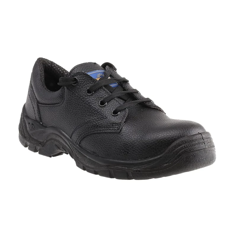 Rockfall Power Men's Black Leather Safety Trainer Steel Toe, Stainless Steel Midsole, EN ISO 20345 S3 SRC 790-4013