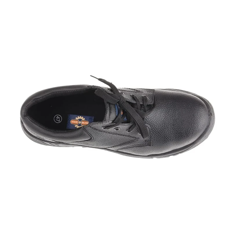Rockfall Power Men's Black Steel Safety Trainer Leather Upper Lace Up WRU, Oil Resistant, Water Resistant 790-4038