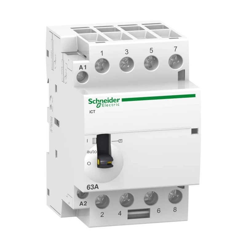 Schneider Electric Acti9 iCT Contactor 230V ac Coil, 4-Pole, 63A, 2.1W Power Rating, 4 NO, 400V ac 