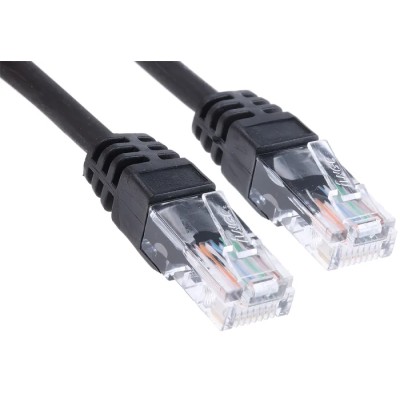 RS PRO Cat5e Ethernet Cable RJ45 Male to RJ45 Male 20 m Black Unshielded Low Smoke Zero Halogen 791-6987