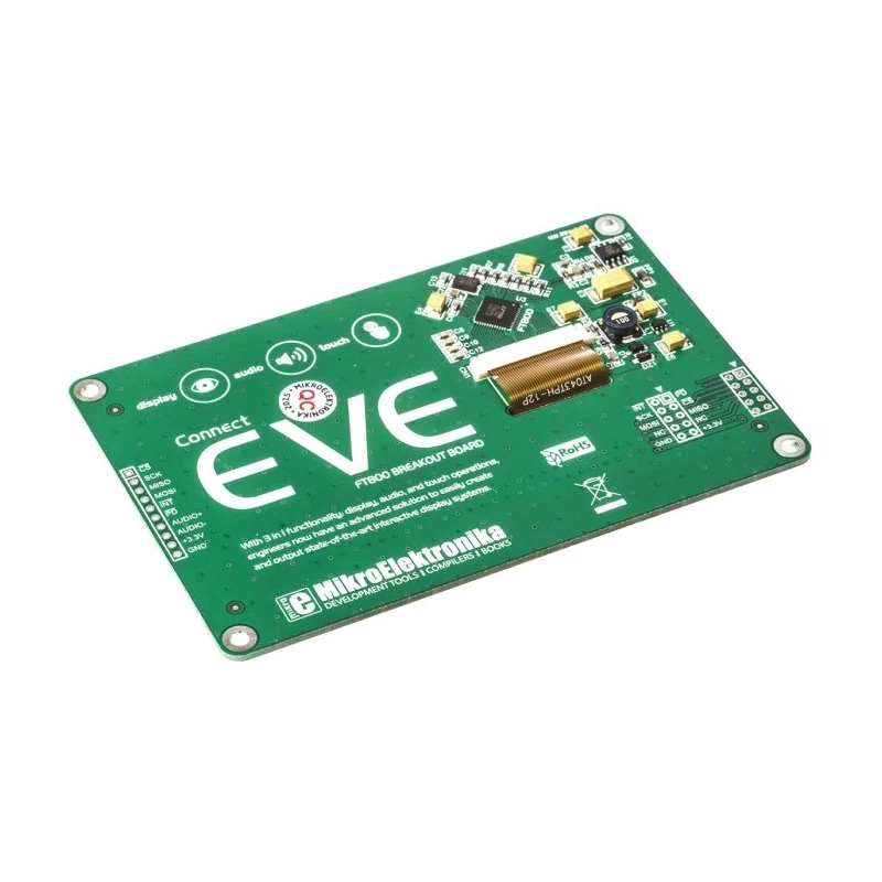 MikroElektronika ConnectEVE FT800 4.3 in TFT Colour Display Module with HX8257A for Breadboard MIKROE-1429