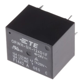 TE Connectivity ORWH Series PCB Power Relay, 24V DC Coil, 10A Switching Current, SPDT, Silver Alloy Contacts 1-1721150-5