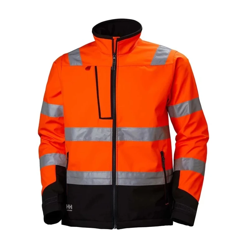 Helly Hansen Alna Orange Unisex Hi Vis Softshell Jacket Size S EN ISO 20471 Compliance 74095_269-S