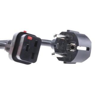 Schaffner IEC C19 to CEE 7/7 Power Cord, 2 m Length, Black Supraventricular Tachycardia Polyvinyl Chloride Jacket IL19