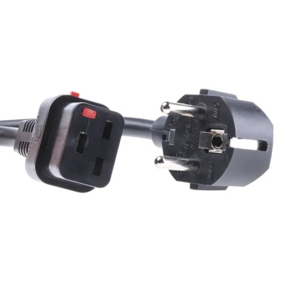 Schaffner IEC C19 to CEE 7/7 Power Cord, 2 m Length, Black Supraventricular Tachycardia Polyvinyl Chloride Jacket IL19