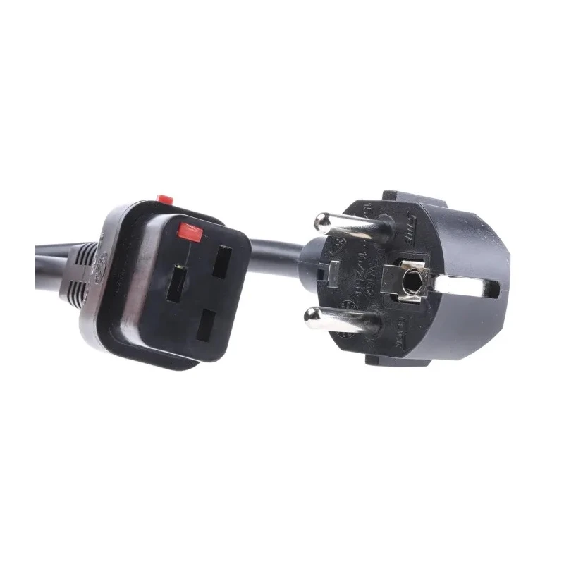 Schaffner IEC C19 to CEE 7/7 Power Cord, 2 m Length, Black Supraventricular Tachycardia Polyvinyl Chloride Jacket IL19