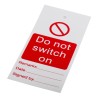 RS PRO Do Not Switch On Polyvinyl Chloride Lockout Tag 160mm x 75mm 792-4506