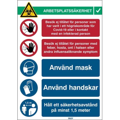Brady Safety Poster Polypropylene Swedish 371 mm x 262 mm 306840