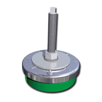 FIBET Adjustable Foot Steel M12 Thread 80 mm Dia Base 120 mm Thread Length 500 kg Static Load Capacity ZAL8035V120