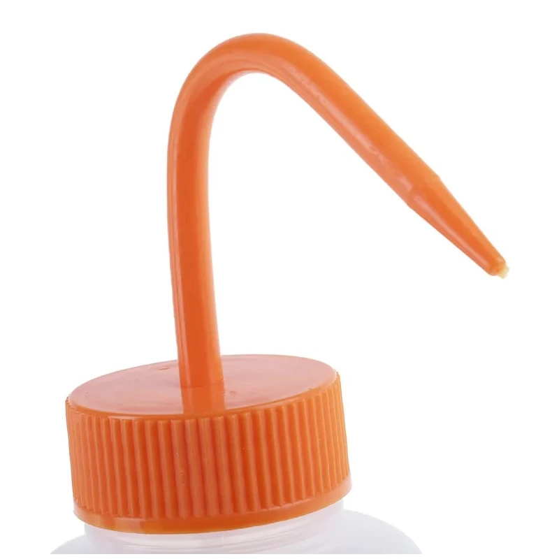 RS PRO 500ml Polyethylene Wide Neck Wash Bottle with Orange Lid United Kingdom 201-2449