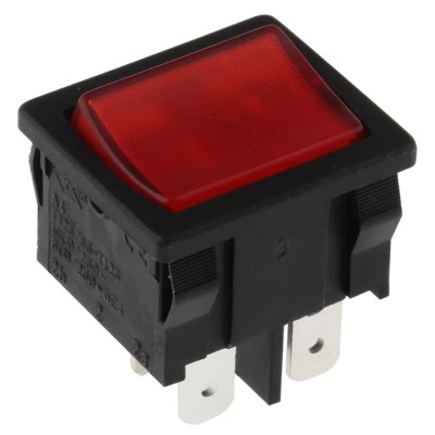 RS PRO Illuminated DPST On-Off Rocker Switch Panel Aluminium Housing Red Actuator IP66 10A 250V AC 28V DC 793-2430